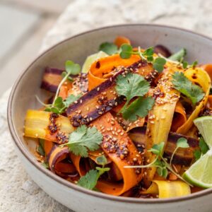 Chili crisp carrot ribbon salad recipe