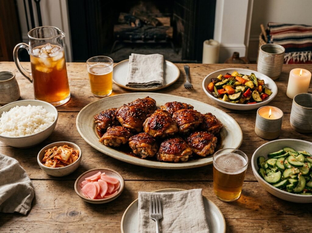 Sticky Soy Garlic Chicken Thighs 15 A full serving setup of 202604301528