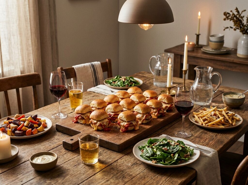 Delicious Rotisserie Chicken Parmesan Sliders Recipe 15 A full serving setup of 202604301635