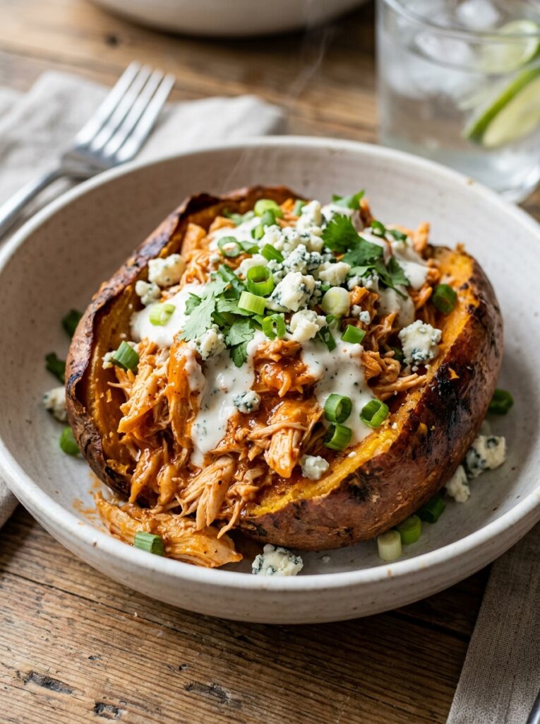 Slow Cooker Buffalo Chicken Stuffed Sweet Potatoes 12 Buffalo Chicken Stuffed 202604232200