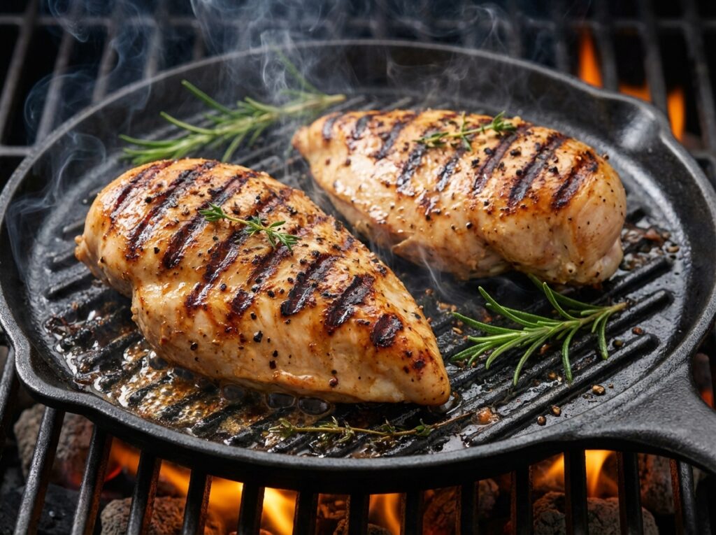 Chicken breasts sizzling 202604081908