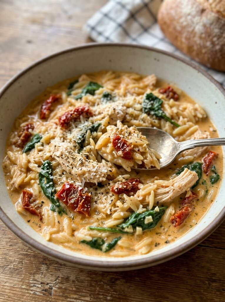 Slow Cooker Creamy Tuscan Chicken Orzo 12 Chicken orzo recipe 202604250152