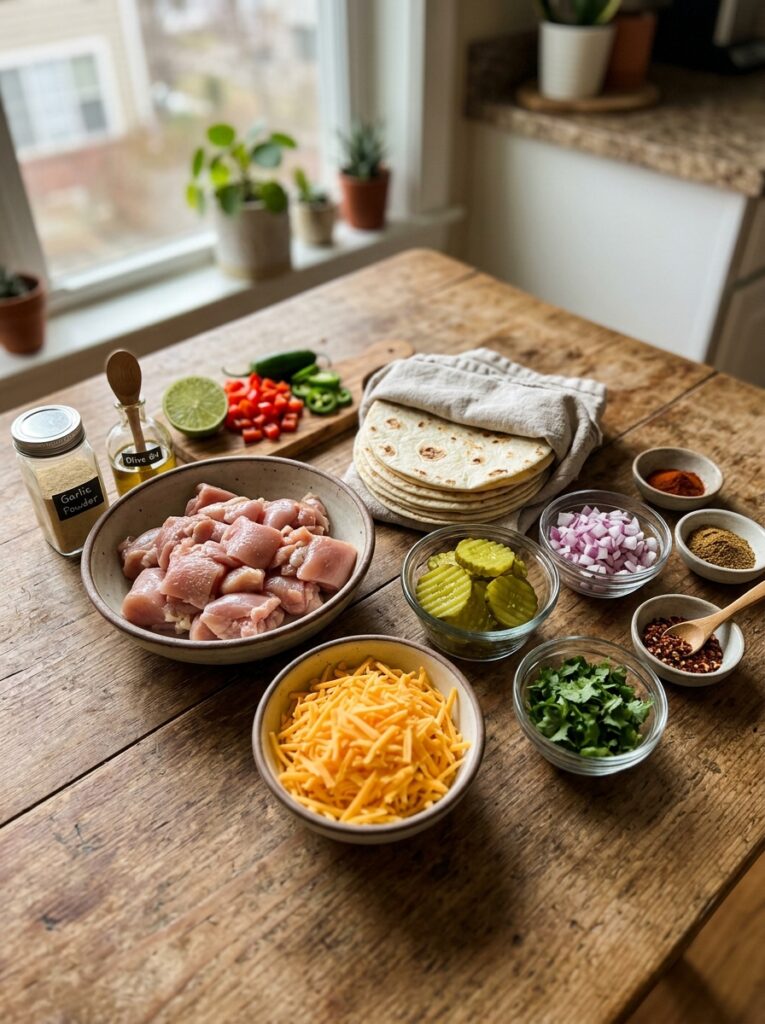 Cheesy Chicken Pickle Tacos Recipe 13 Chicken pickle tacos 202604251528