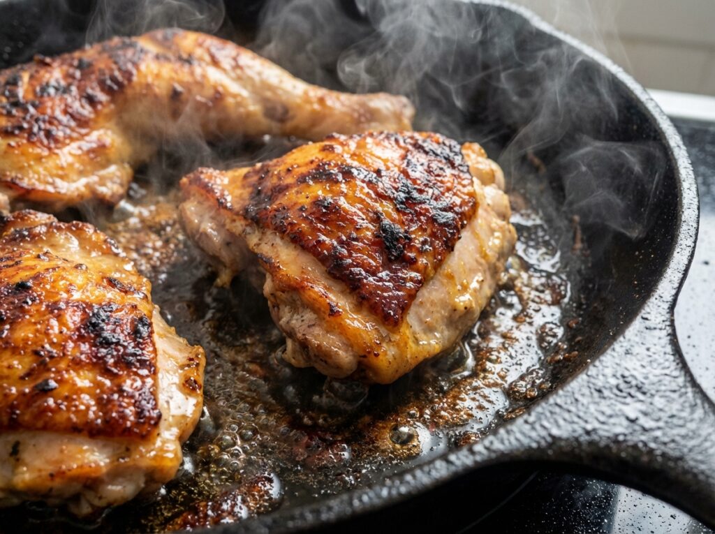 Chicken sizzling in 202604091837