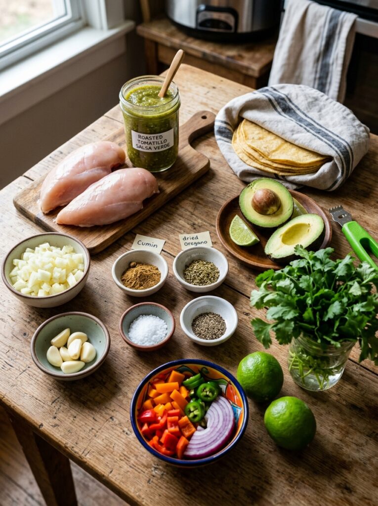 Slow Cooker Salsa Verde Chicken Tacos 13 Chicken tacos ingredients 202604251545