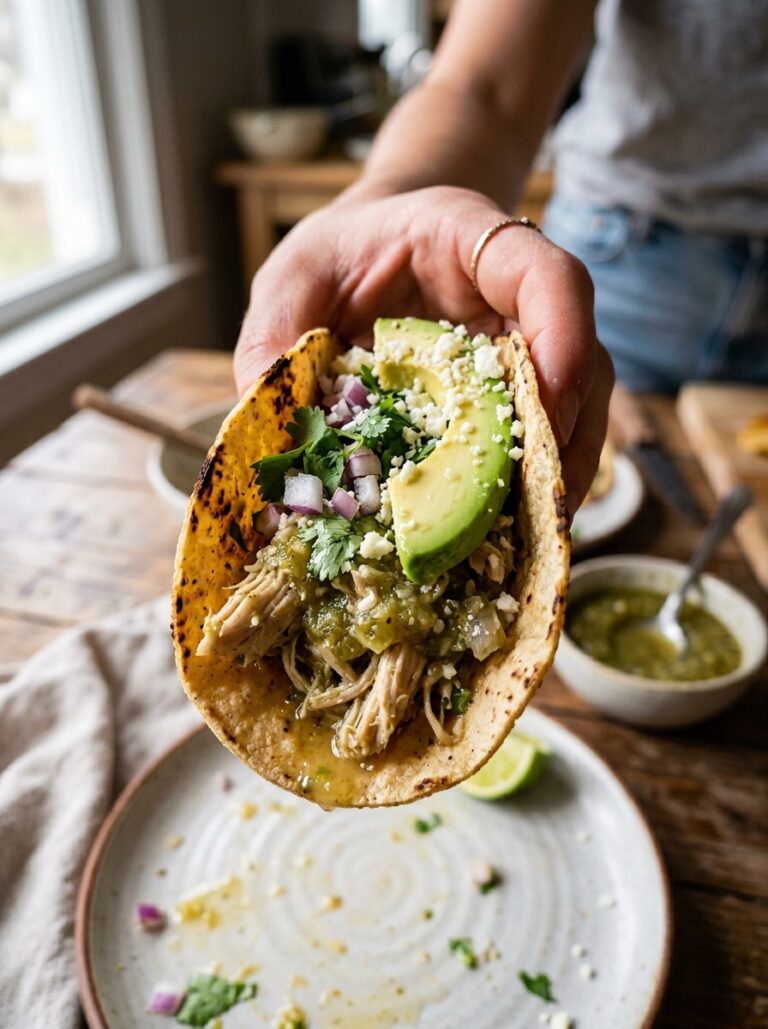 Slow Cooker Salsa Verde Chicken Tacos 17 Chicken tacos with 202604251545 1