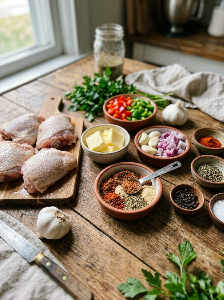 Cajun Butter Chicken Thighs: A Spicy, Savory Recipe 13 Chicken thighs ingredients arran… 202605012131