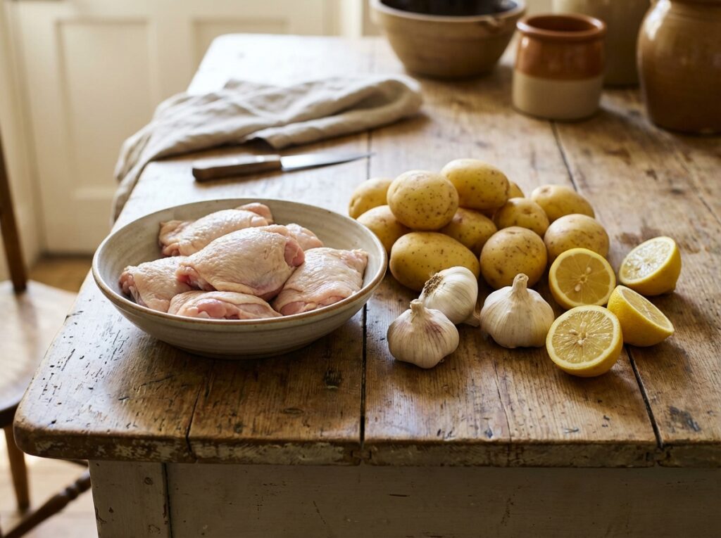 Chicken thighs potatoes 202604091807