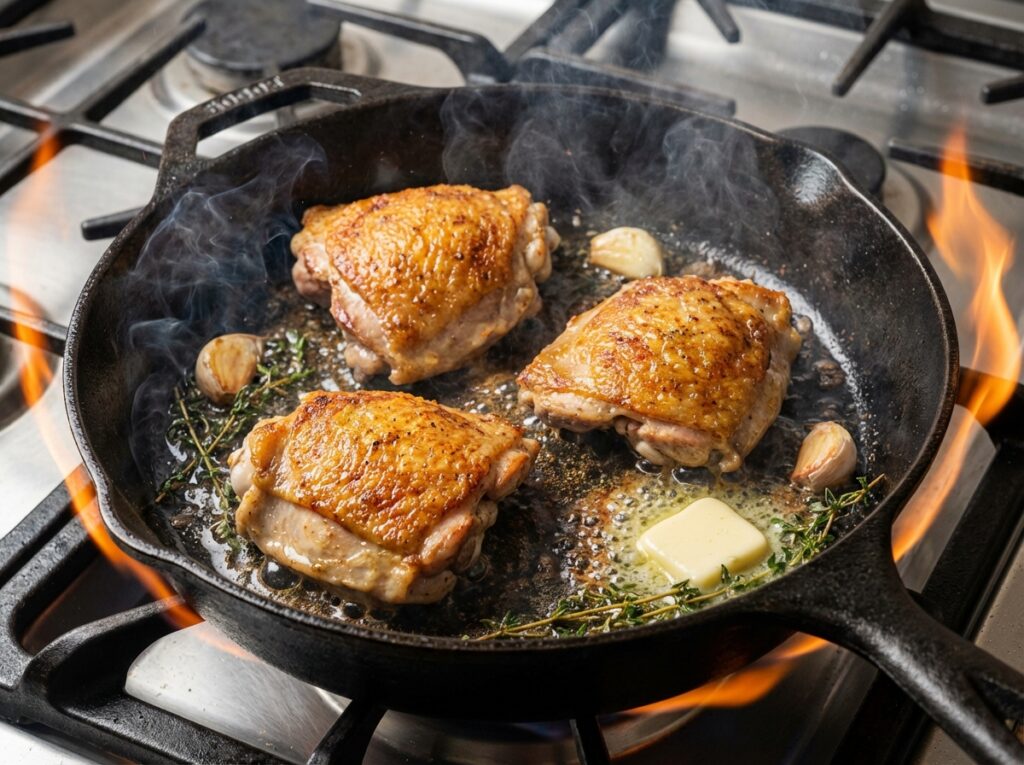 Chicken thighs searing 202604091850