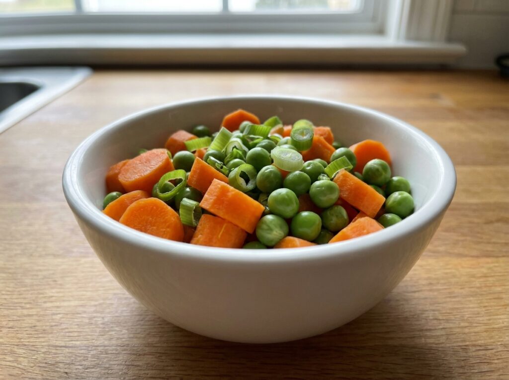 Chopped carrots peas 202604091916