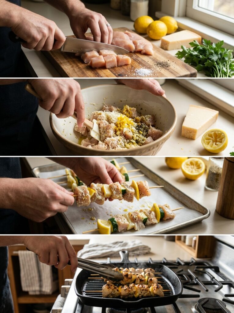 Lemon Parmesan Chicken Skewers: Easy Grilled Recipe 14 Cooking lemon parmesan chicken s… 202605012150