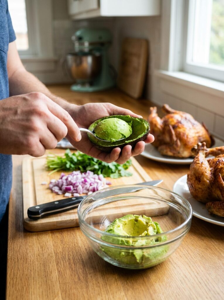 Rotisserie Chicken Stuffed Avocados 14 Cooking rotisserie chicken 202604272344