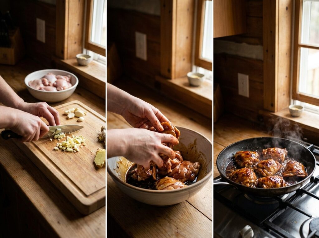 Sticky Soy Garlic Chicken Thighs 14 Cooking sticky soy garlic chicken 202604301528