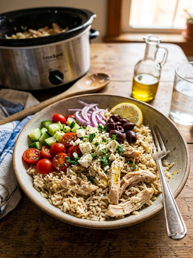 Crockpot Greek Chicken Rice Bowls 12 Crockpot greek chicken 202604261726