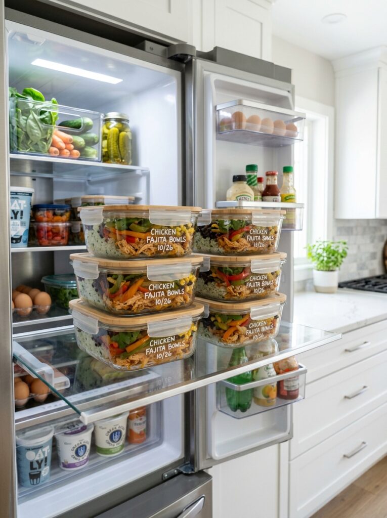 Crockpot Chicken Fajita Bowls 16 Food storage containers 202604232300 1