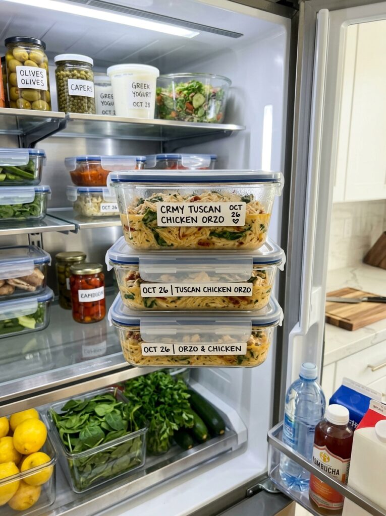 Slow Cooker Creamy Tuscan Chicken Orzo 16 Food storage containers 202604250153
