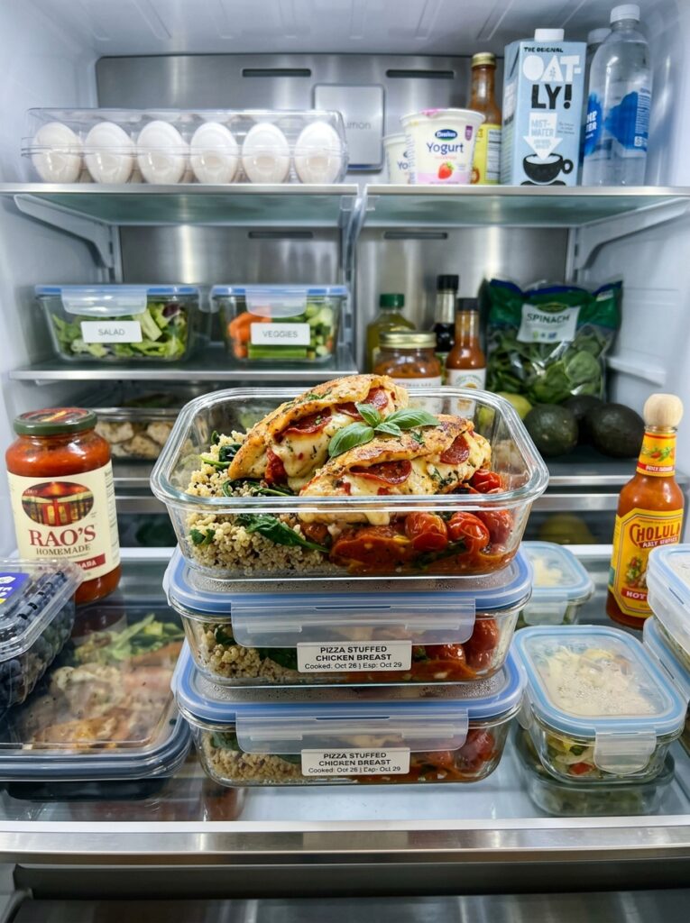 Pizza Stuffed Chicken Breast Recipe 16 Food storage containers 202604250205