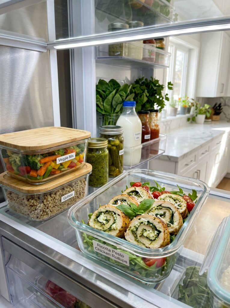 Ricotta Pesto Chicken Breast Rollups 16 Food storage containers 202604251513
