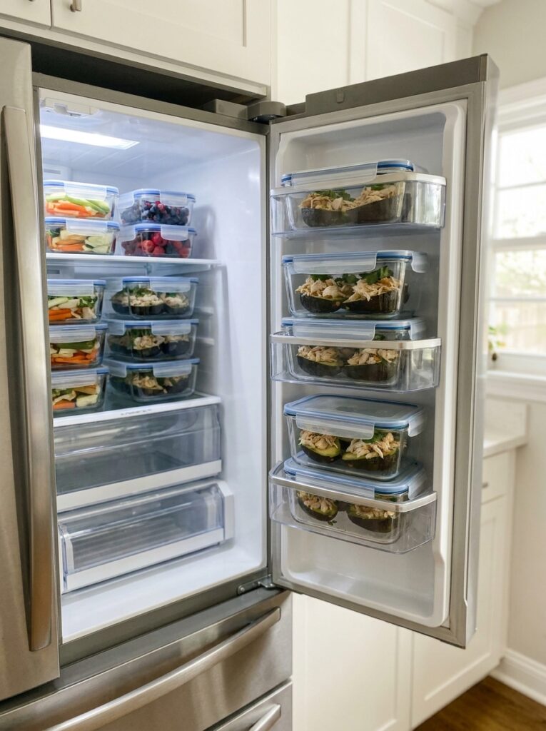 Rotisserie Chicken Stuffed Avocados 16 Food storage containers 202604272343