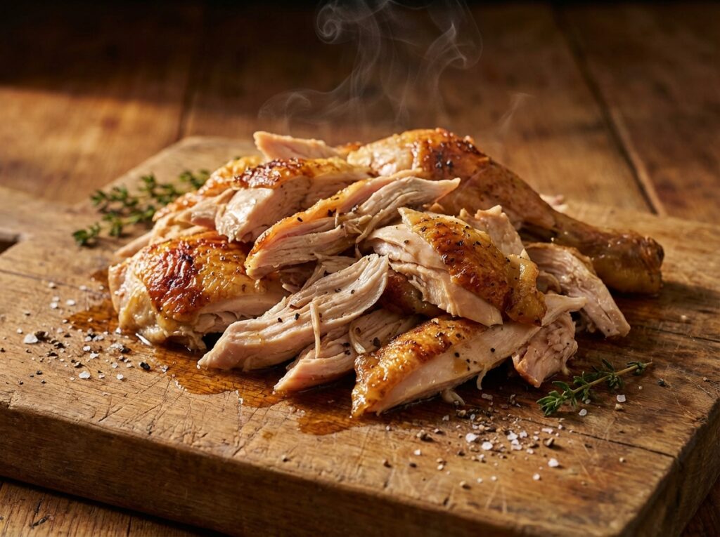 Hand shredded roasted chicken 202604091916