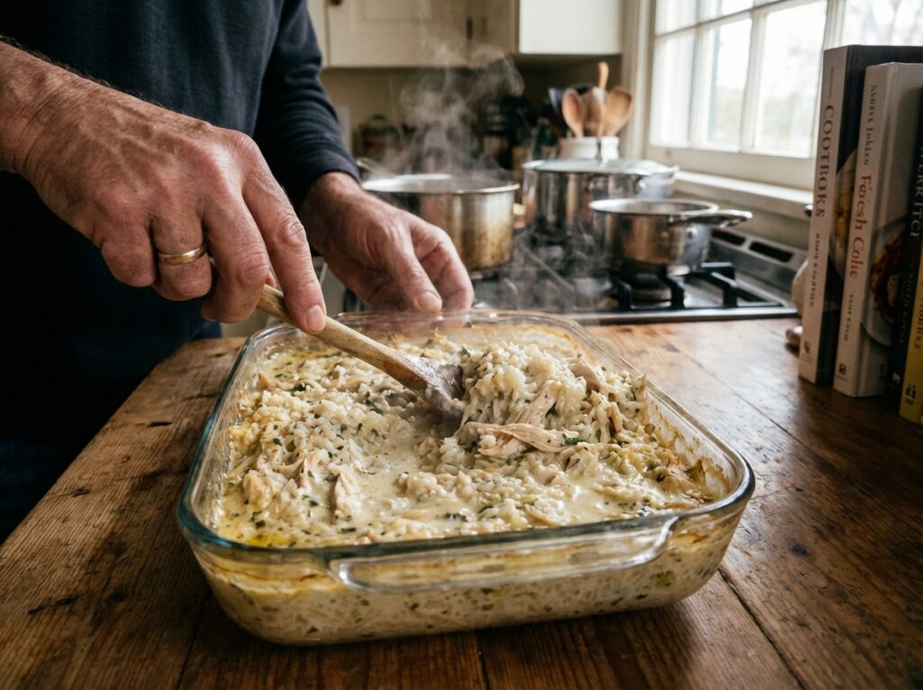 Hands stirring chicken 202604091824