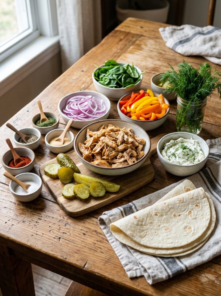 Rotisserie Chicken Dill Pickle Wraps Recipe 13 Ingredients for Chicken 202604261745