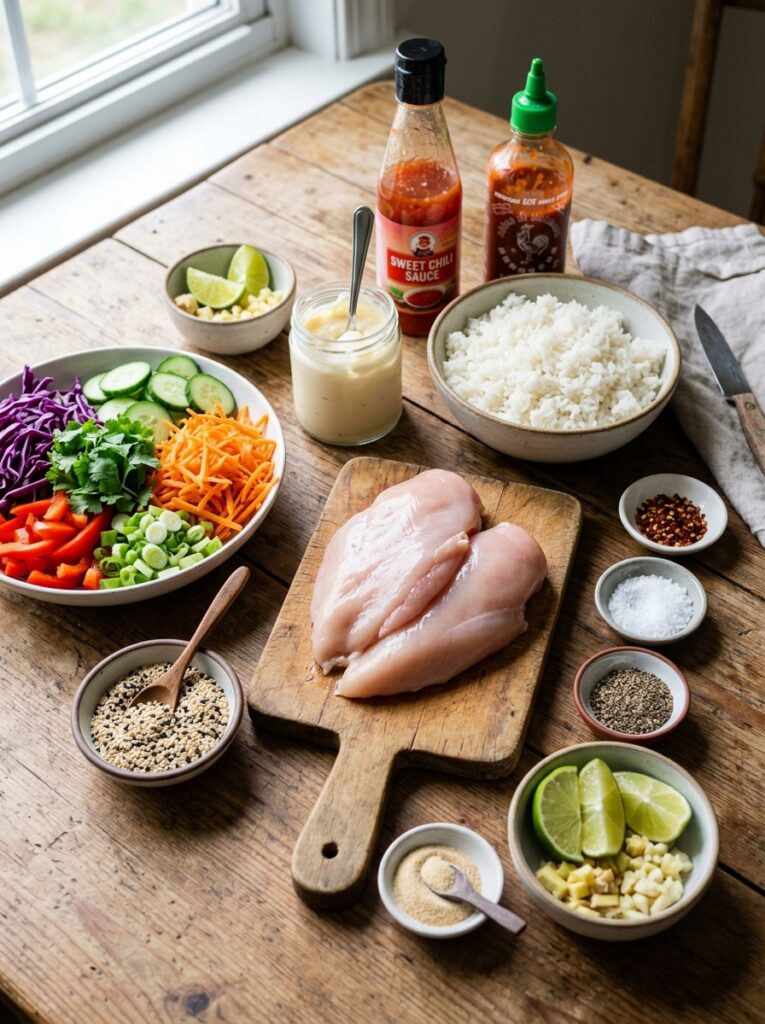 Bang Bang Chicken Bowls: A Creamy, Spicy, Flavorful Bowl Recipe 13 Ingredients for bang bang chicke… 202604282239