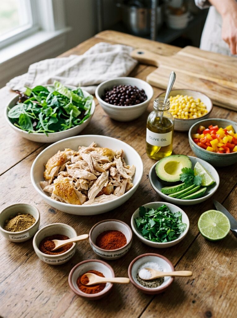 Rotisserie Chicken Southwest Salad Bowls 13 Ingredients for chicken 202604250212