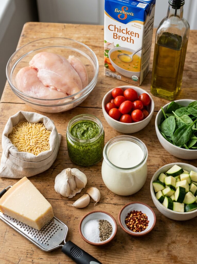 Creamy Pesto Chicken Breast Orzo 13 Ingredients for creamy 202604272315