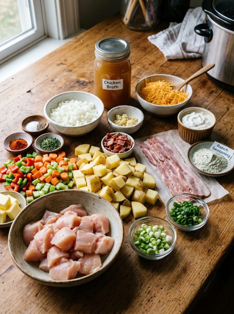 slow cooker chicken bacon ranch potatoes 13 Ingredients for slow cooker pota… 202604282244