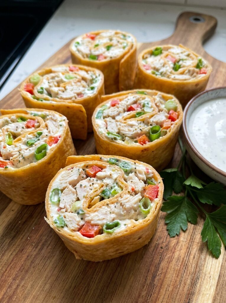 Rotisserie Chicken Ranch Pinwheels 12 Rotisserie chicken pinwheels 202604272319
