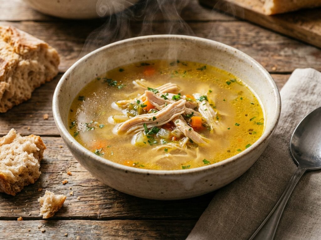 Steaming chicken broth 202604082012