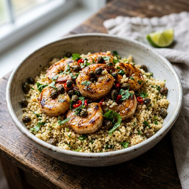 Mojo Shrimp With Couscous and Fried Capers Recipe