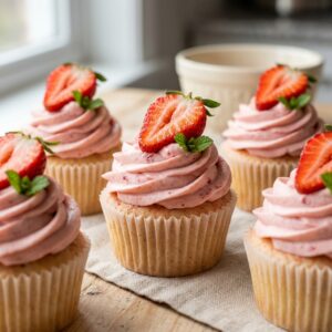 Strawberries And Cream Cupcakes Recipe