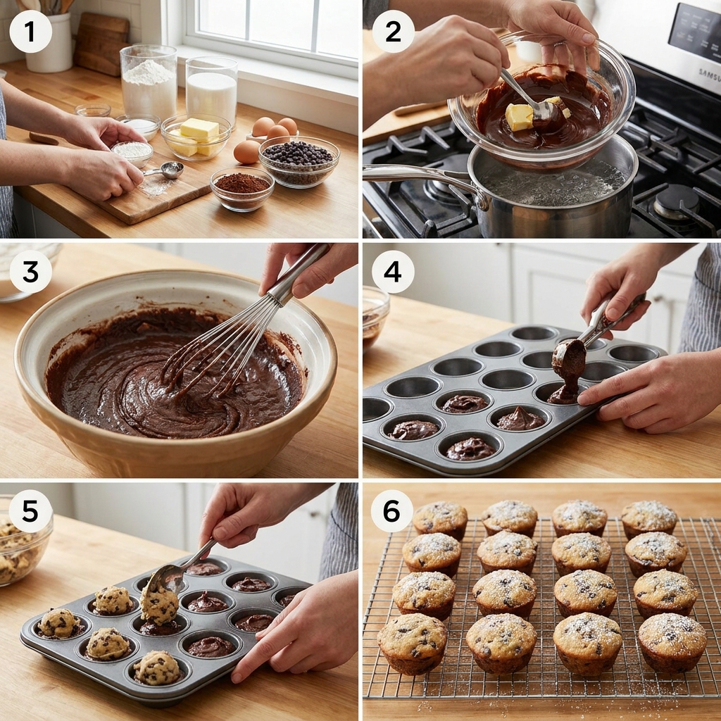 chocolate chip cookie dough brownie bites