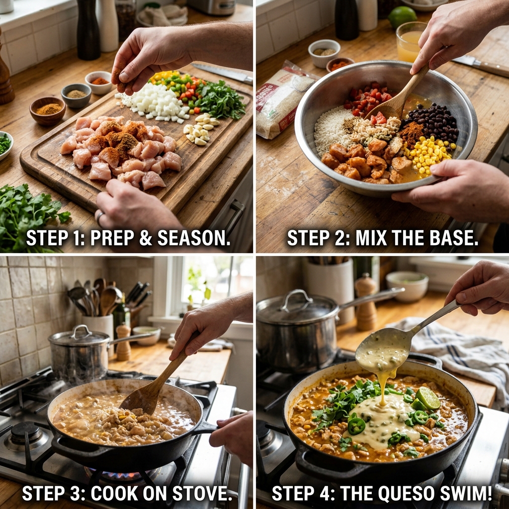 Viral Queso Swim Chicken And Rice Recipe: Easy Dinner 2026 14 Viral Queso Swim Chicken And Rice Recipe