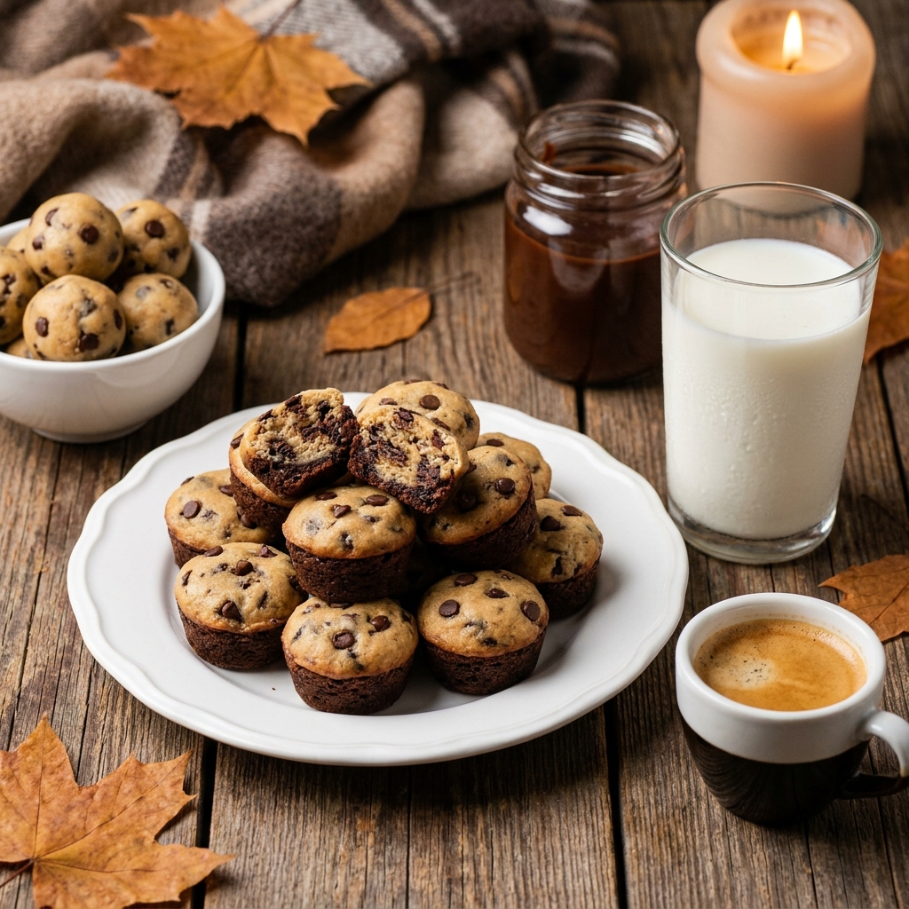 chocolate chip cookie dough brownie bites
