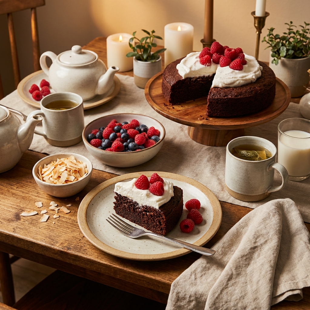 healthy chocolate coconut snack cake gluten free