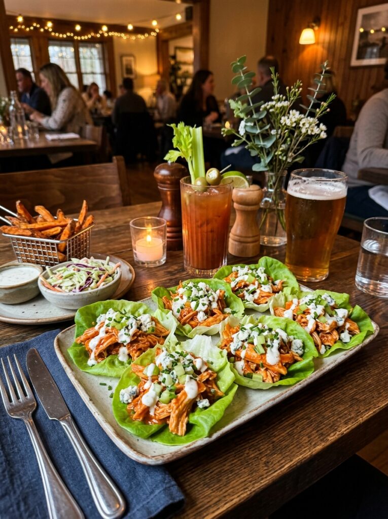Buffalo Chicken Lettuce Wraps 15 A full serving setup of 202605081305