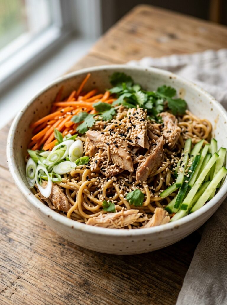 Rotisserie Chicken Sesame Noodle Bowls 17 A realistic close up recipe photo 202605052118