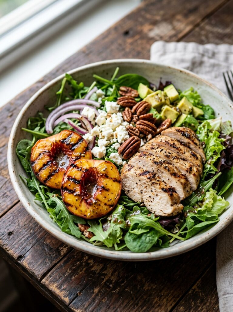 Grilled Peach Chicken Breast Salad: Easy Homemade Recipe 17 A realistic close up recipe photo 202605121628