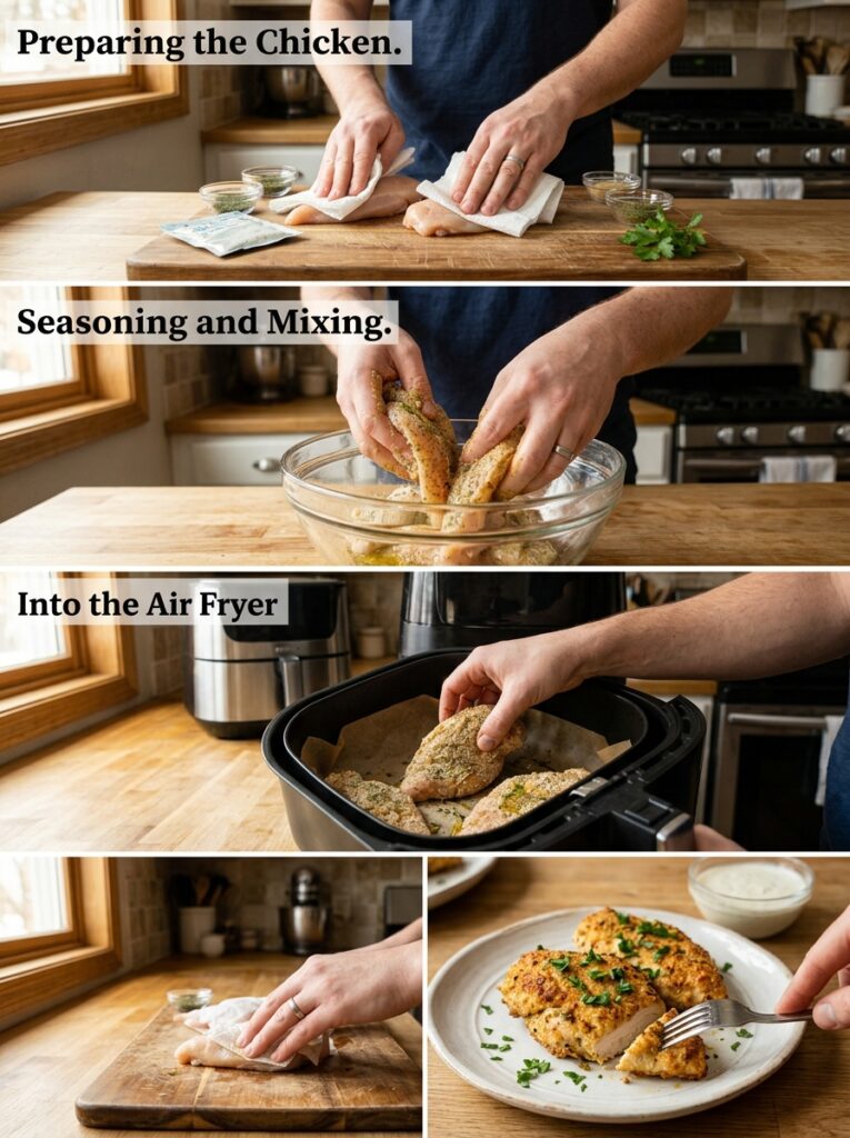 air fryer ranch chicken breast 3 A step by step cooking process of 202605052042