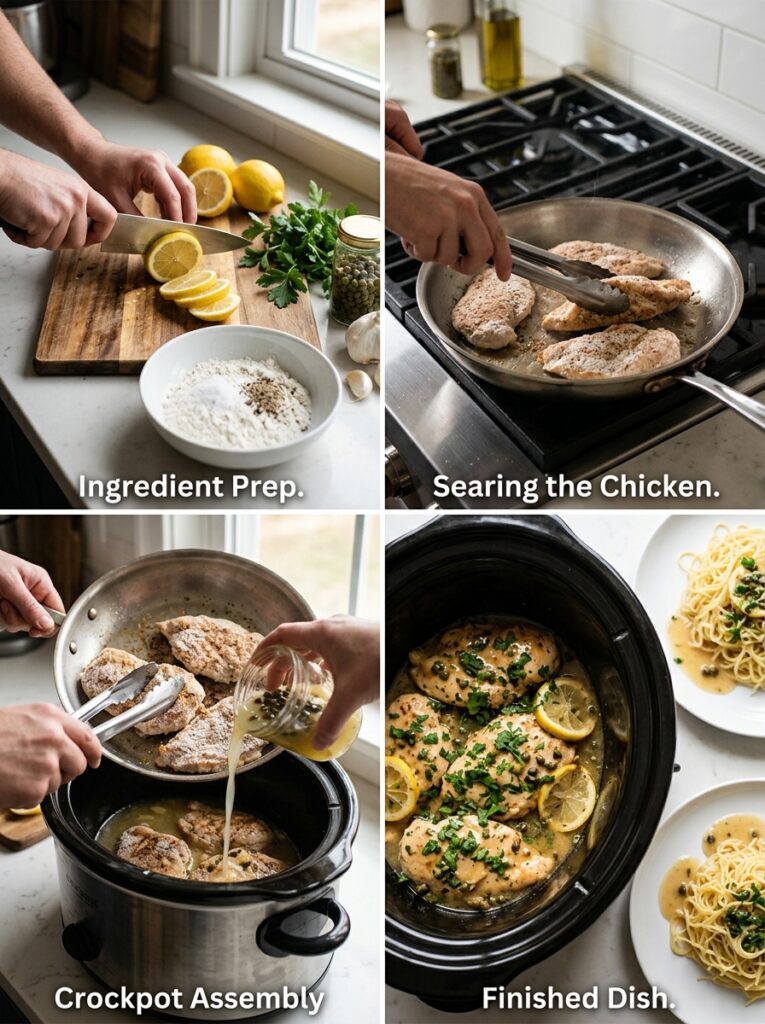 Crockpot Chicken Piccata 14 A step by step cooking process of 202605211332