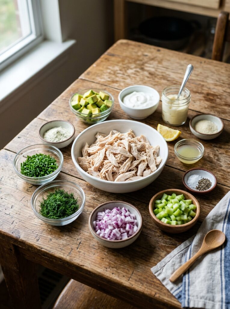 Avocado Ranch Chicken Salad: The Ultimate Creamy and Fresh Meal 12 Avocado ranch chicken salad ingr… 202605042244