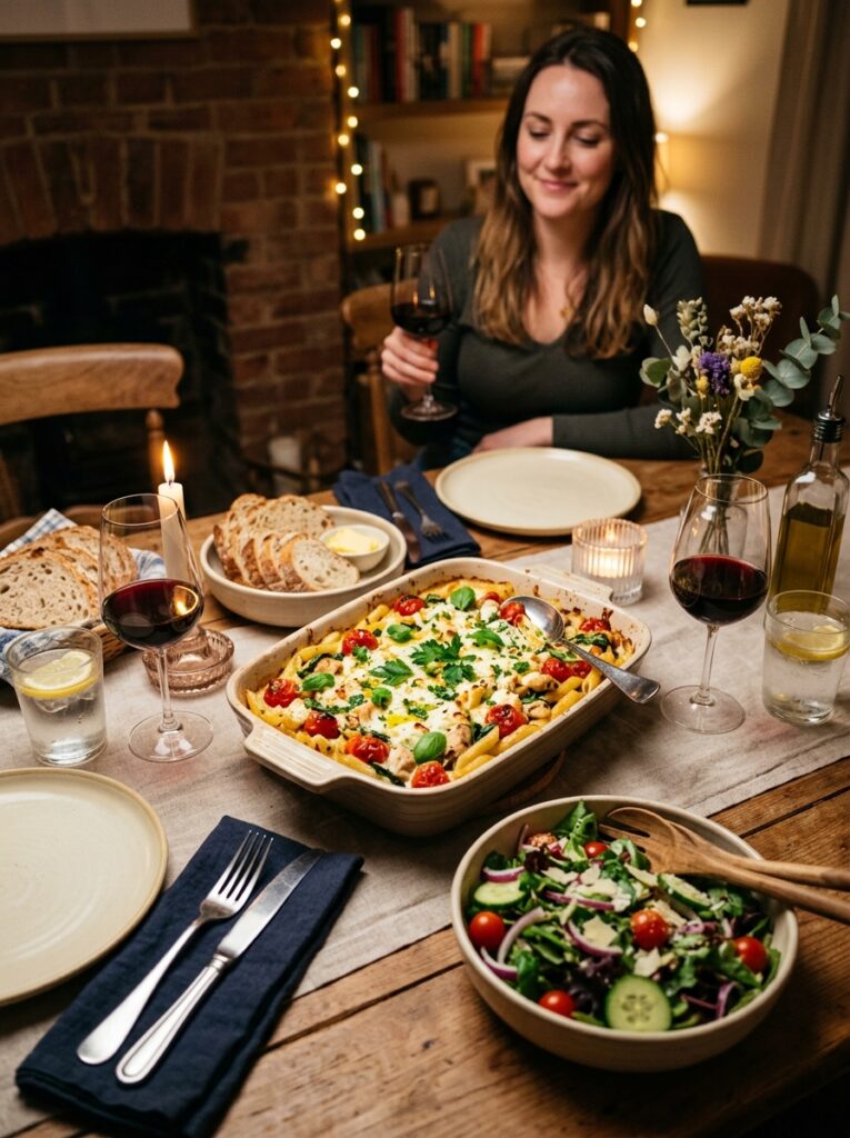 baked feta chicken pasta: A Creamy One-Pan Comfort Classic 15 Baked feta chicken pasta setup 202605241615