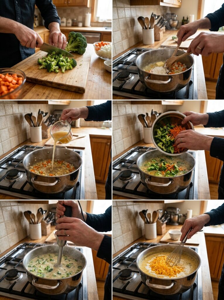 Broccoli cheddar soup Panera copycat 14 Broccoli cheddar soup cooking pr… 202606071940