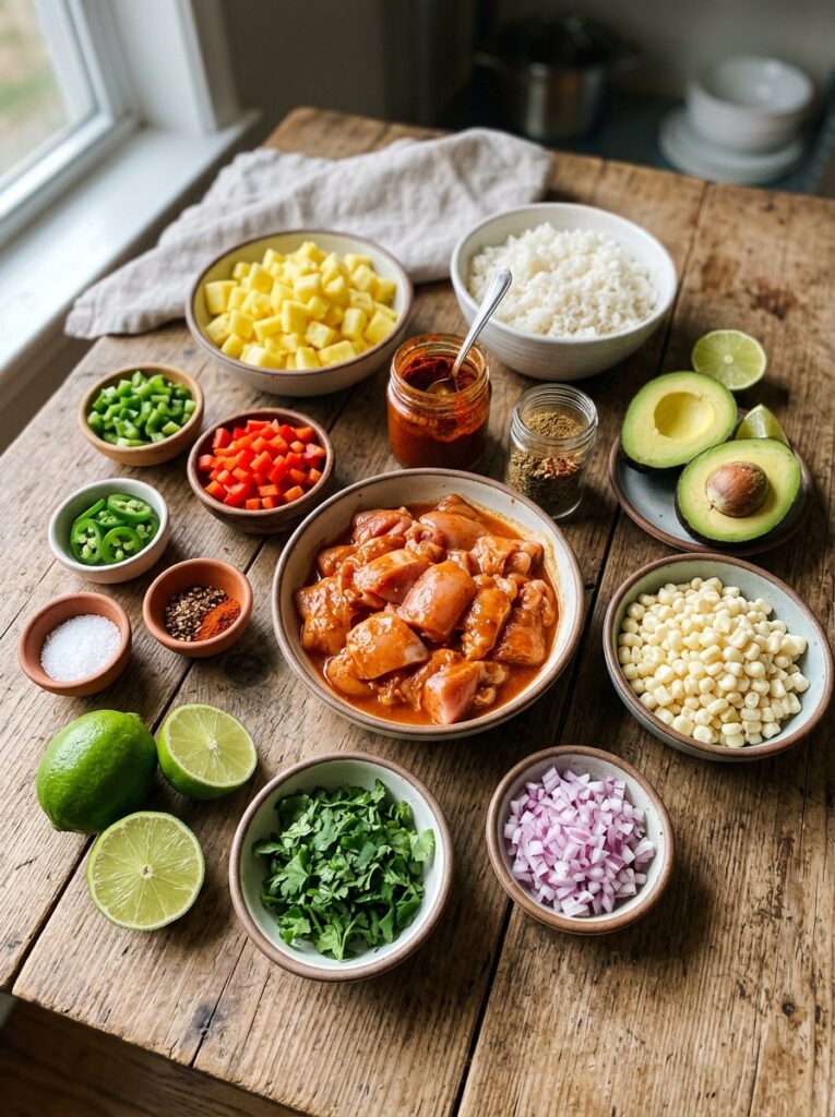 Chicken Al Pastor Bowls Recipe 13 Chicken al pastor ingredients ar… 202605171805