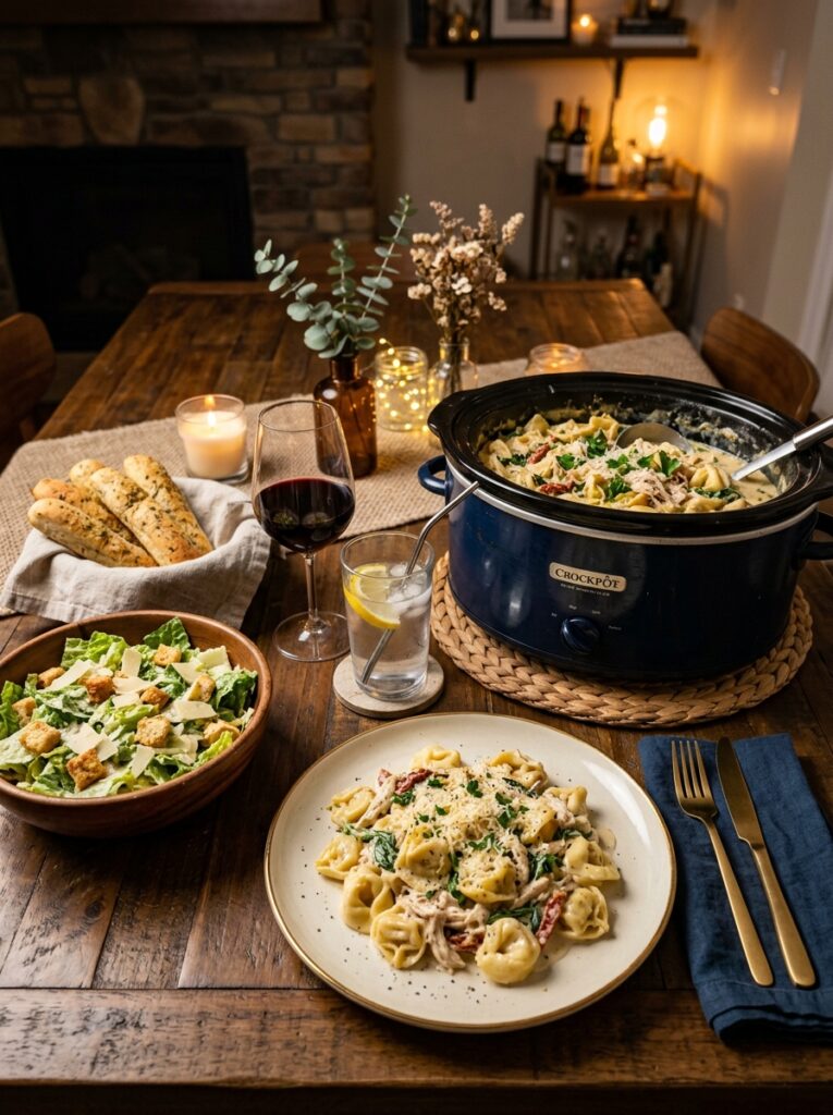 Crockpot Chicken Alfredo Tortellini 15 Chicken alfredo tortellini setup 202605021728