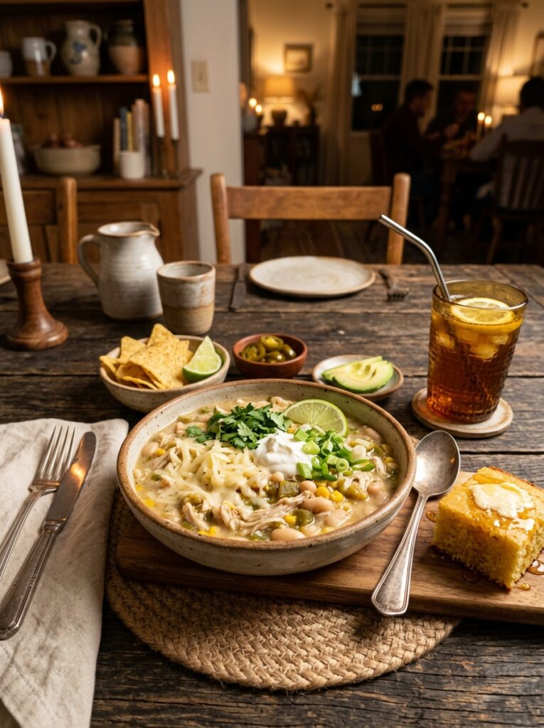 White chicken chili cream cheese 15 Chicken chili cream cheese setup 202606072014