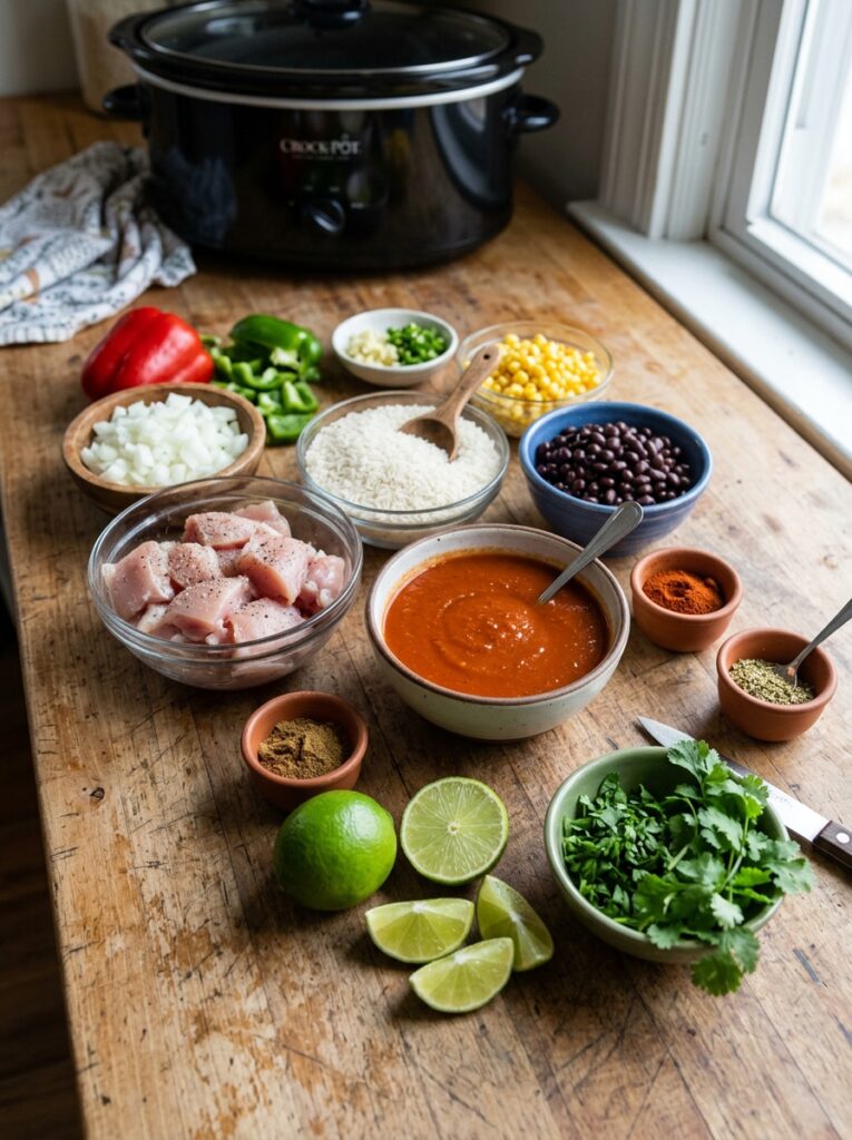 Slow Cooker Chicken Enchilada Rice 13 Chicken enchilada rice ingredien… 202605251523